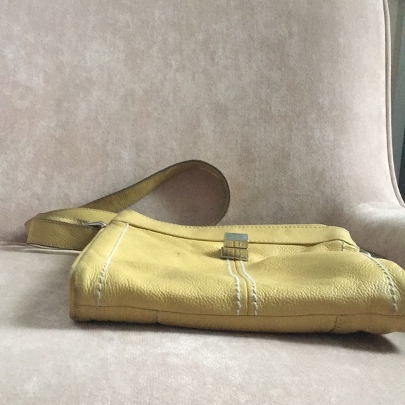 TIGNANELLO Yellow Pebble Leather Crossbody - Picture 6 of 11
